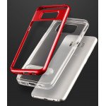Wholesale Samsung Galaxy S8 Clear Armor Bumper Kickstand Case (Red)
